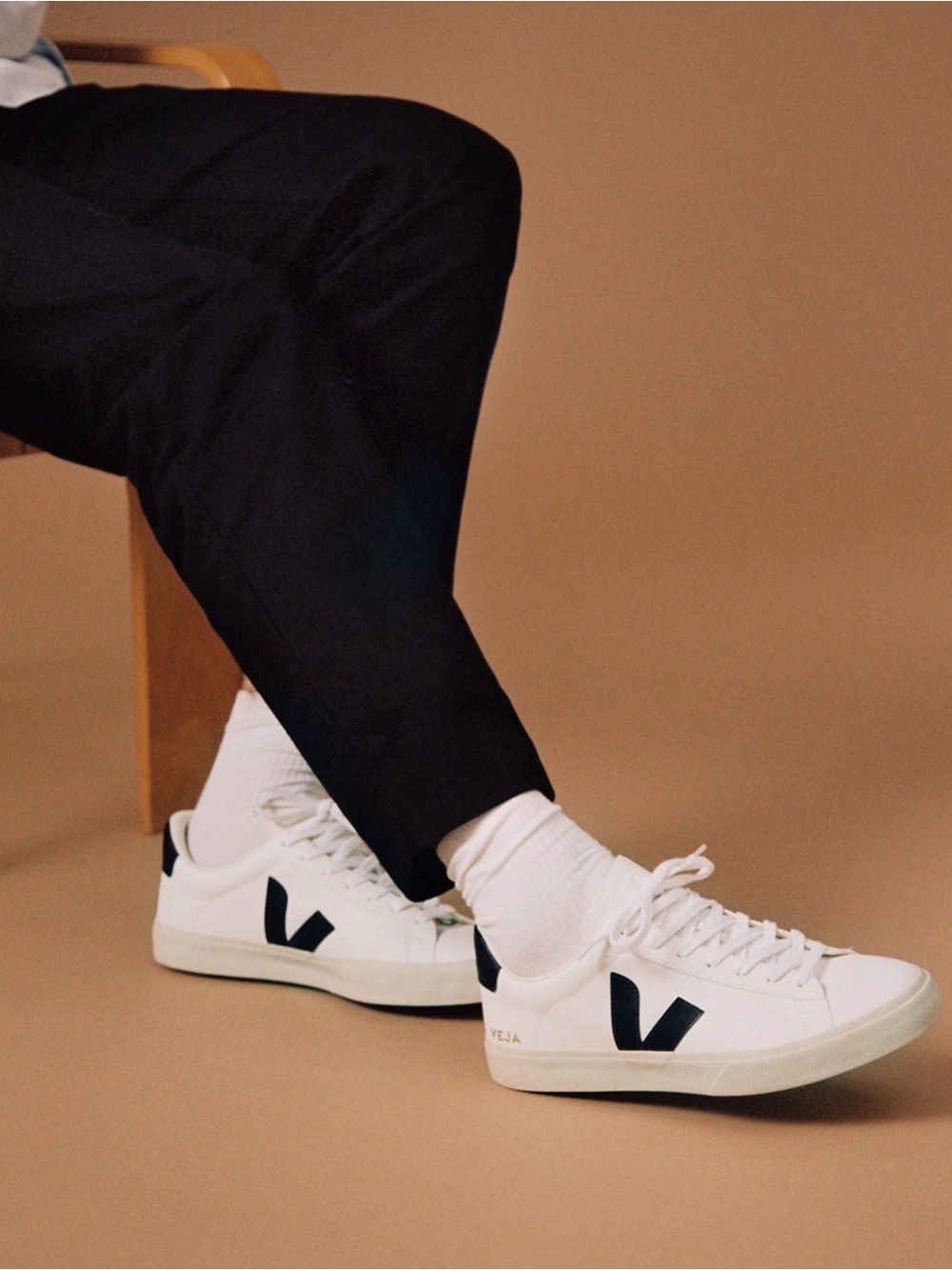 Women’s Veja Campo Tennis Sneaker Black White Size 7 /EU 38